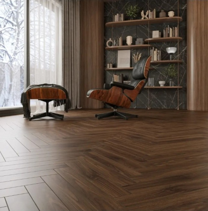 фото - Ламинат Alpine Floor Original Herringbone 12/Елка 12 LF105-12 Орех Трентино