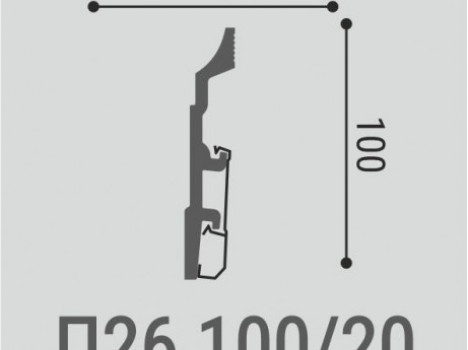  Плинтус с монтажной планкой Bello Deco XPS П26