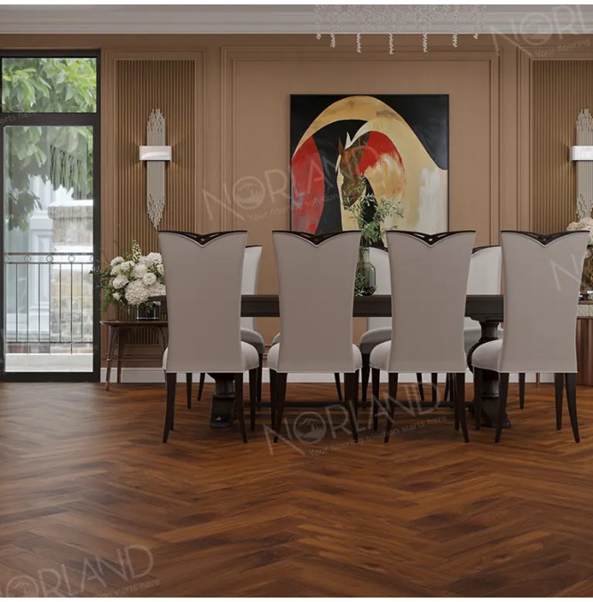 фото - Ламинат Norland Herringbone Elegant/Елка Элегантная LF303-19 Орех Кипр