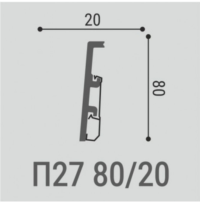 фото - Плинтус с монтажной планкой Bello Deco XPS П27
