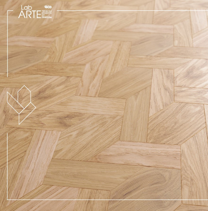 фото - Модульный паркет Lab Arte Pattern 6/4 Дуб Натур лак 125/70*14/3мм
