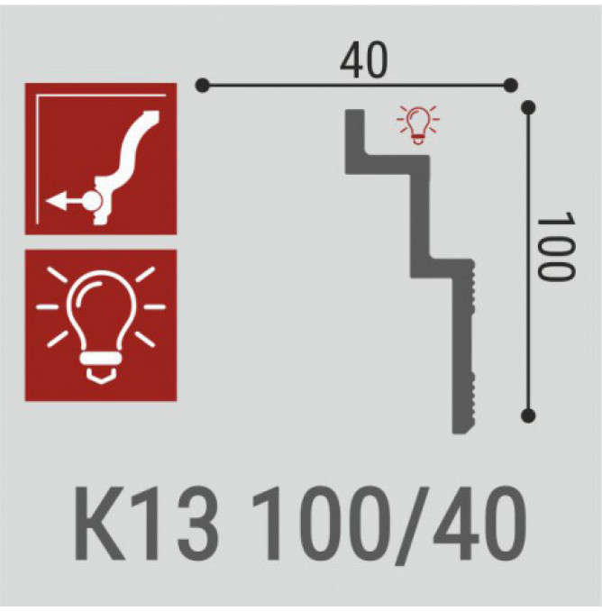 фото - Карниз Bello-Deco XPS К13 Н 100-40
