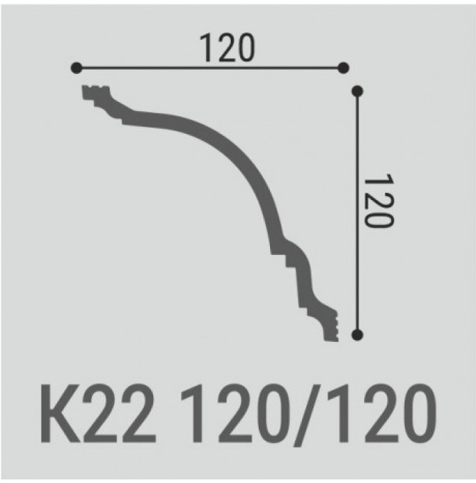 фото - Карниз Bello-Deco XPS К22 120-120
