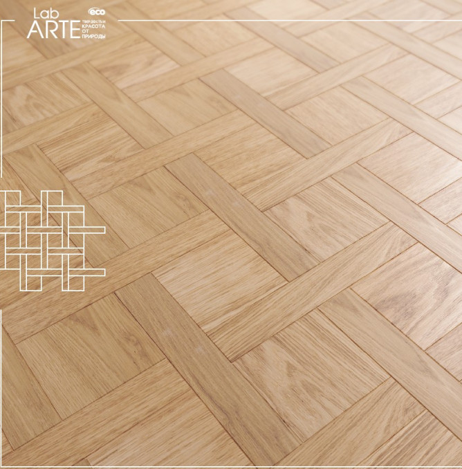 фото - Модульный паркет Lab Arte Pattern 4/4 Дуб Селект лак 125/50*14/3мм
