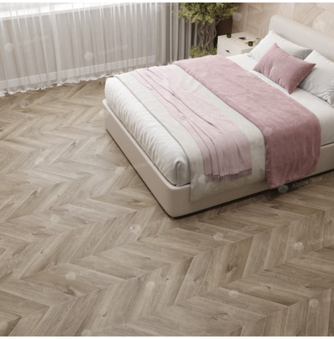 фото - Кварц-винил Alpine Floor CHEVRON ALPINE LVT ECO 20-3 Дуб Натуральный Отбеленный Chevron
