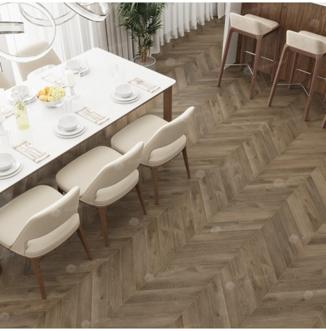 фото - Кварц-винил Alpine Floor CHEVRON ALPINE LVT ECO 20-4 Дуб Насыщенный Chevron