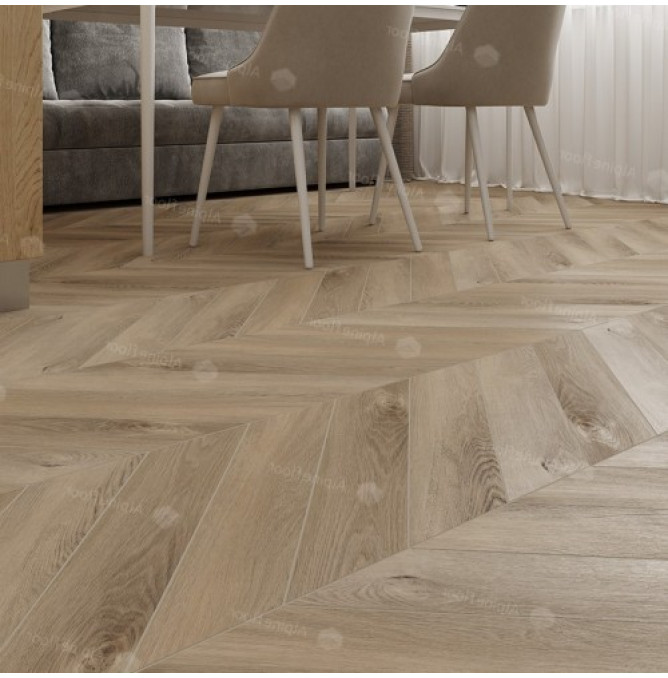 фото - Кварц-винил Alpine Floor CHEVRON ALPINE ECO 18-6 Дуб Синистра