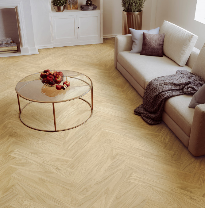 фото - Паркетная доска ESTA Parket Herringbone Oak HB Nova Elite Extra Matt