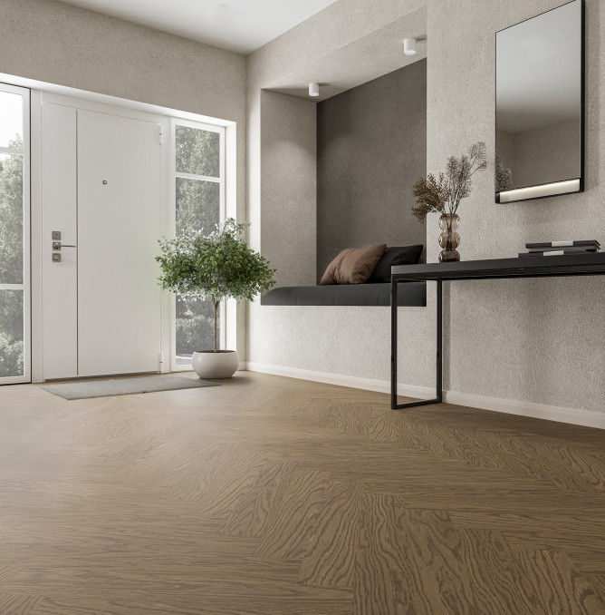 фото - Паркетная доска ESTA Parket Herringbone Oak HB Nova Elite Havana
