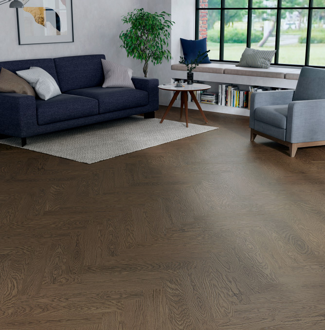 фото - Паркетная доска ESTA Parket Herringbone Oak HB Nova Elite Stavanger