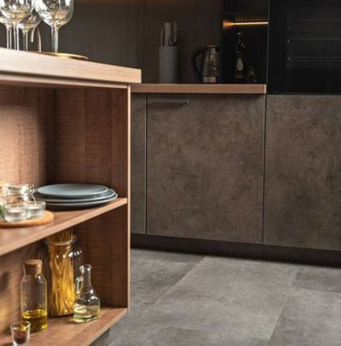 фото - Кварц-винил Ceramo Vinilam Stone Glue 71610 Цемент Cтальной